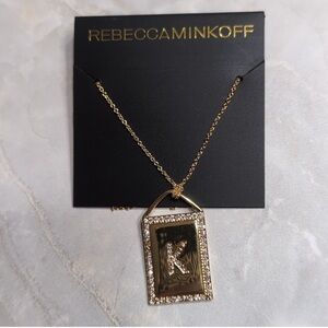 Rebecca Minkoff Gold Initial “K”Pendant Necklace NWT